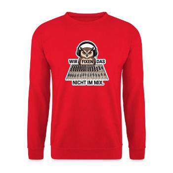 Tontechniker Mixing Studio Mischpult T-Shirt - Unisex Pullover - Rot - Vorne - Alina (178cm) & Michal (187cm)