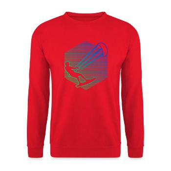Die Wassersportler und Kitesurfing passen zusammen - Unisex Pullover - Rot - Vorne - Alina (178cm) & Michal (187cm)
