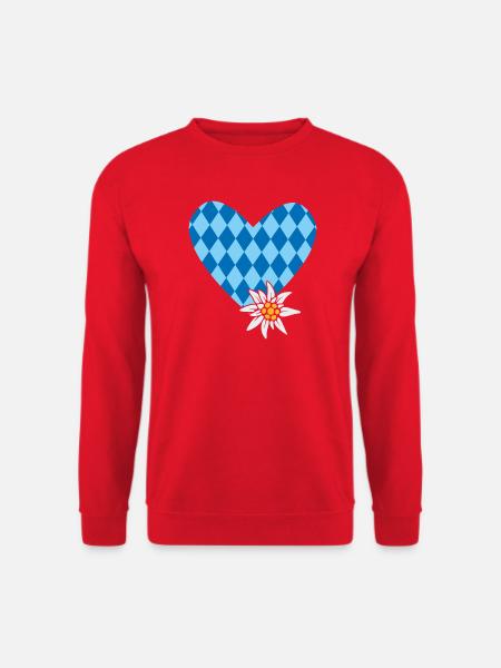 Herz mit Edelweiss - Unisex Pullover - Rot