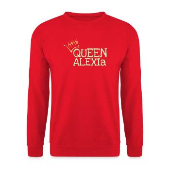 Influencer Alexia - Unisex Pullover - Rot - Vorne - Alina (178cm) & Michal (187cm)