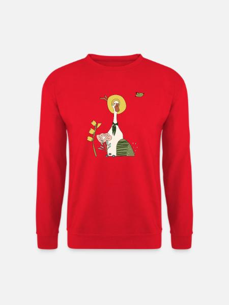 Ente mit Sonnenhut - Unisex Pullover - Rot