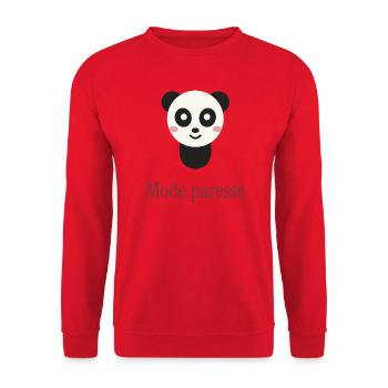 HUMOR. PANDA. NATUR. TIER. ASIEN. CHINA. JAPAN. - Unisex Pullover - Rot - Vorne - Alina (178cm) & Michal (187cm)