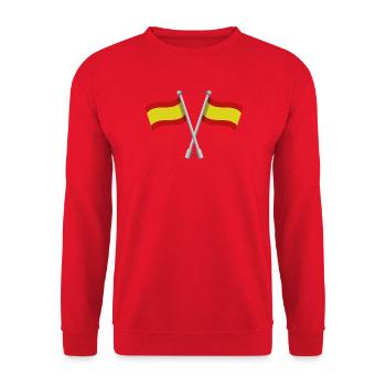 Spanische Flagge - Unisex Pullover - Rot - Vorne - Alina (178cm) & Michal (187cm)