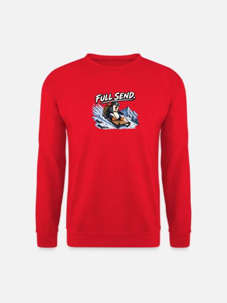 Penguin Adventure – VOLLES SENDEN. - Unisex Pullover - Rot