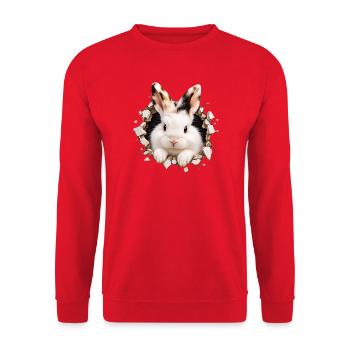 Fritzi - Löwenkopfhäschen - Unisex Pullover - Rot - Vorne - Alina (178cm) & Michal (187cm)