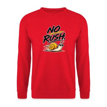 Kein Stress Schnecke - Unisex Pullover - Rot - Vorne - Alina (178cm) & Michal (187cm)