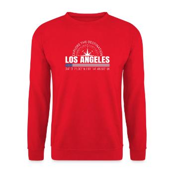 Los Angeles - Unisex Pullover - Rot - Vorne - Alina (178cm) & Michal (187cm)