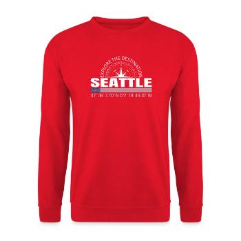 Seattle - Unisex Pullover - Rot - Vorne - Alina (178cm) & Michal (187cm)