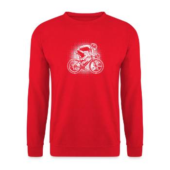 Geschenkidee für einen Roadbike mit Roadbike - Unisex Pullover - Rot - Vorne - Alina (178cm) & Michal (187cm)