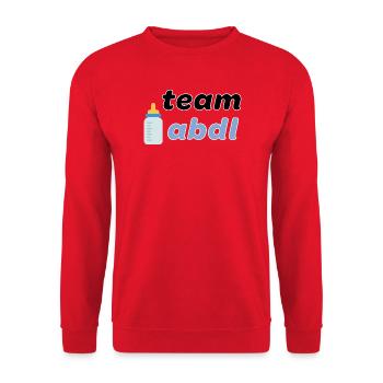 Team ABDL - Unisex Pullover - Rot - Vorne - Alina (178cm) & Michal (187cm)