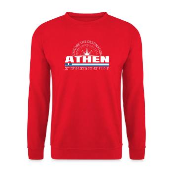 Athen - Unisex Pullover - Rot - Vorne - Alina (178cm) & Michal (187cm)