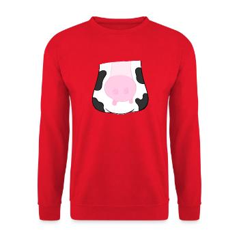 Uder Ko Zeichnung - Unisex Pullover - Rot - Vorne - Alina (178cm) & Michal (187cm)