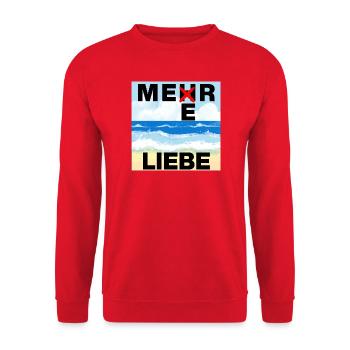 MEERLIEBE, MEER, URLAUB, FERNWEH, SONNE, URLAUB - Unisex Pullover - Rot - Vorne - Alina (178cm) & Michal (187cm)