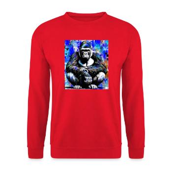 Gorilla - Unisex Pullover - Rot - Vorne - Alina (178cm) & Michal (187cm)