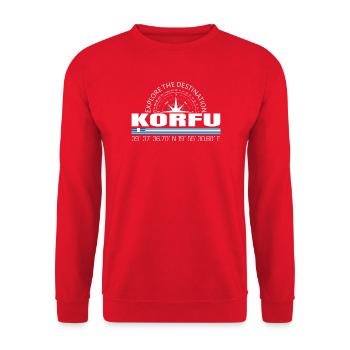Korfu - Unisex Pullover - Rot - Vorne - Alina (178cm) & Michal (187cm)