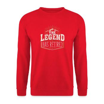 Die Legende hat das Rente Ruhestand T-Shirt zurückgezogen - Unisex Pullover - Rot - Vorne - Alina (178cm) & Michal (187cm)