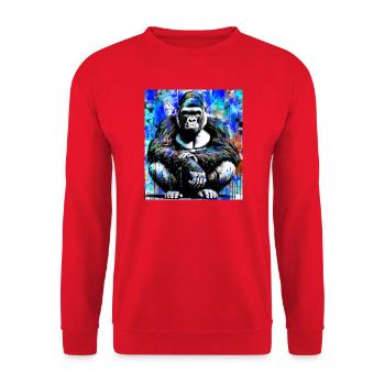 Gorilla - Unisex Pullover - Rot - Vorne - Alina (178cm) & Michal (187cm)