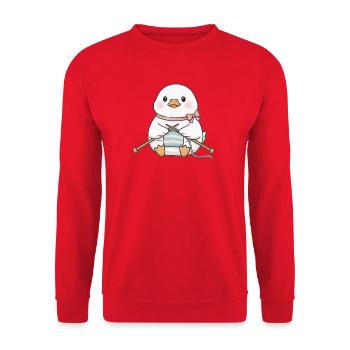 Stricken  - Unisex Pullover - Rot - Vorne - Alina (178cm) & Michal (187cm)