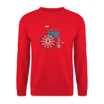Rollstuhl - Unisex Pullover - Rot - Vorne - Alina (178cm) & Michal (187cm)