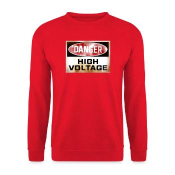 Gefahrenschild - Unisex Pullover - Rot - Vorne - Alina (178cm) & Michal (187cm)