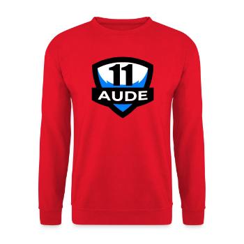 11 Aude - Unisex Pullover - Rot - Vorne - Alina (178cm) & Michal (187cm)