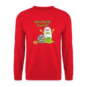 Happy Halloween - Unisex Pullover - Rot - Vorne - Alina (178cm) & Michal (187cm)