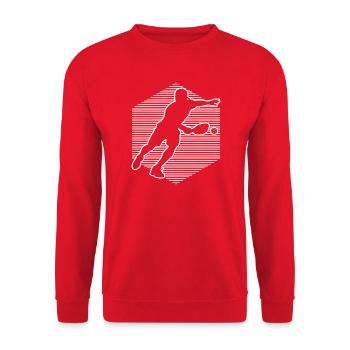 Pickleball players Geschenkidee für den Geburtstag - Unisex Pullover - Rot - Vorne - Alina (178cm) & Michal (187cm)