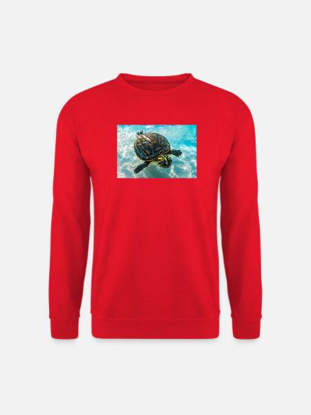 Schwimmende Schildkröte - Unisex Pullover - Rot