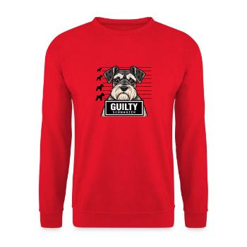 Schnauzer Mugshot - Guilty - Unisex Pullover - Rot - Vorne - Alina (178cm) & Michal (187cm)