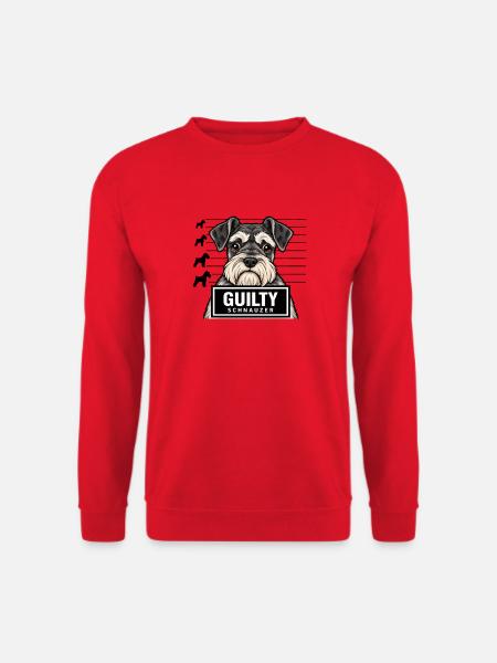 Schnauzer Mugshot - Guilty - Unisex Pullover - Rot