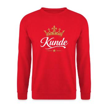 Kunde – Königliche Krone & Goldstern Emblem - Unisex Pullover - Rot - Vorne - Alina (178cm) & Michal (187cm)