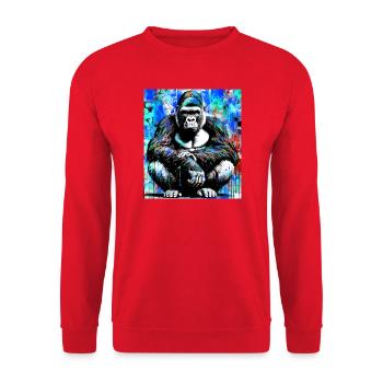 Gorilla - Unisex Pullover - Rot - Vorne - Alina (178cm) & Michal (187cm)