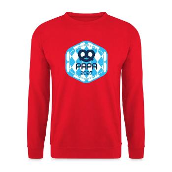 Bayern, Papa 2027 - Unisex Pullover - Rot - Vorne - Alina (178cm) & Michal (187cm)