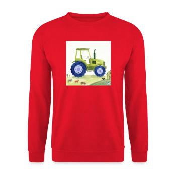 Traktor / Traktor / Traktor - Unisex Pullover - Rot - Vorne - Alina (178cm) & Michal (187cm)