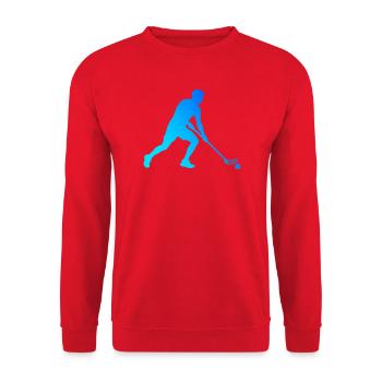 Die Floorballspieler und Floorball passen zusammen - Unisex Pullover - Rot - Vorne - Alina (178cm) & Michal (187cm)