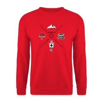 Schwarzwald Stolz - Vier Icons, ein Gefühl! - Unisex Pullover - Rot - Vorne - Alina (178cm) & Michal (187cm)