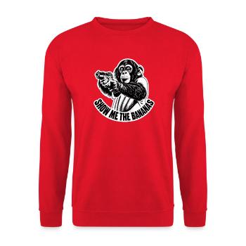 Zeig mir die Bananen - Unisex Pullover - Rot - Vorne - Alina (178cm) & Michal (187cm)