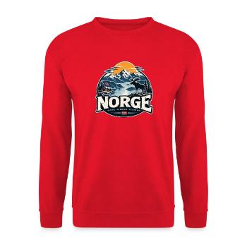 Norwegen - Unisex Pullover - Rot - Vorne - Alina (178cm) & Michal (187cm)