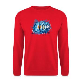 Argentinien Graffiti 10 - Streetwear & Style - Unisex Pullover - Rot - Vorne - Alina (178cm) & Michal (187cm)