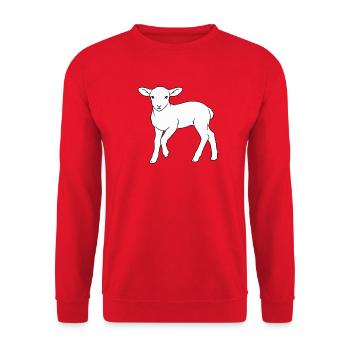 lamm - Unisex Pullover - Rot - Vorne - Alina (178cm) & Michal (187cm)