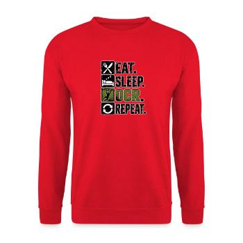 5902EEE5-9096-4447-93C0-B25099047ECE - Unisex Pullover - Rot - Vorne - Alina (178cm) & Michal (187cm)