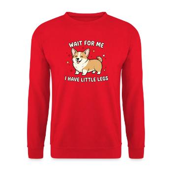 Corgi mit kurzen Beinen - Unisex Pullover - Rot - Vorne - Alina (178cm) & Michal (187cm)
