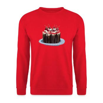 Kirschkuchen - Süße Verführung pur! - Unisex Pullover - Rot - Vorne - Alina (178cm) & Michal (187cm)