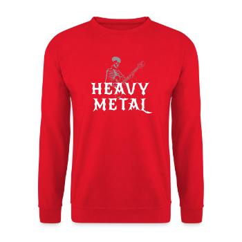 Heavy Metal Skelett - Unisex Pullover - Rot - Vorne - Alina (178cm) & Michal (187cm)