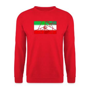 Flagge Iran - Unisex Pullover - Rot - Vorne - Alina (178cm) & Michal (187cm)