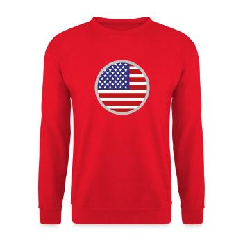 Flagge der Vereinigten Staaten - Unisex Pullover - Rot - Vorne - Alina (178cm) & Michal (187cm)