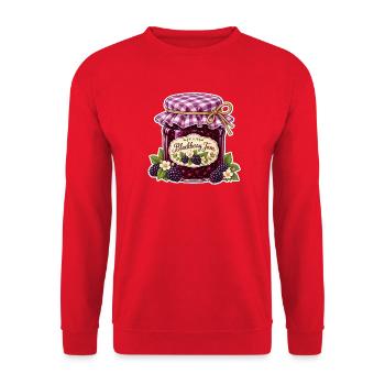 Selbstgemachte Marmelade Brombeere - Unisex Pullover - Rot - Vorne - Alina (178cm) & Michal (187cm)