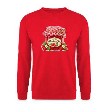 Selbstgemachte Marmelade Himbeere - Unisex Pullover - Rot - Vorne - Alina (178cm) & Michal (187cm)