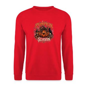 Pumpkin Season Kürbis Halloween Gothic Herbstmotiv - Unisex Pullover - Rot - Vorne - Alina (178cm) & Michal (187cm)