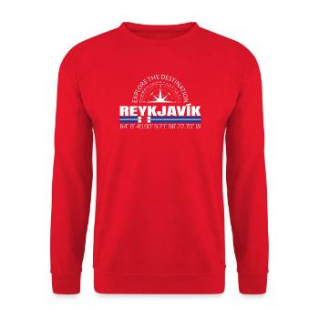 Reykjavik - Unisex Pullover - Rot - Vorne - Alina (178cm) & Michal (187cm)